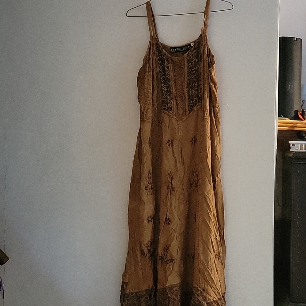Tan hippy dress